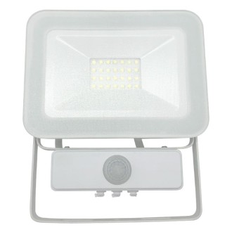 NEDES - LED reflektor 20W HQ + PIR IP65 senzor / 4000K / WH / PS - LF2122S bílý