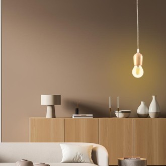 NEDES - Objímka E27 / 1,5m / dřevo - přírodní - BH681H
