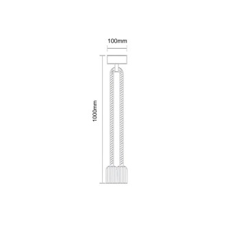 NEDES - Objímka E27 / 3m / provaz - přírodní - BH6721-5