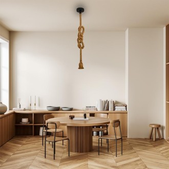 NEDES - Objímka E27 / 1,5m / provaz - přírodní - BH671-4