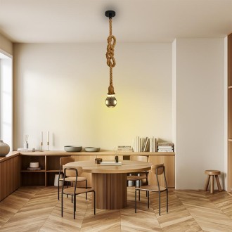NEDES - Objímka E27 / 1,5m / provaz - přírodní - BH671-4