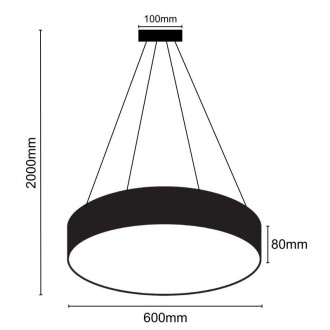 NEDES - LED závěsné svítidlo na lanku s dálkovým ovladačem 50W / 3000K - 6500K - LCL7121R-H