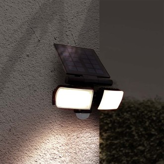 Solight LED solární osvětlení se senzorem, 8W, 600lm, Li-on, černá