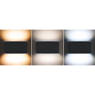 Solight LED venkovní nástěnné osvětlení Modena, 12W, 800lm, 3CCT, černá