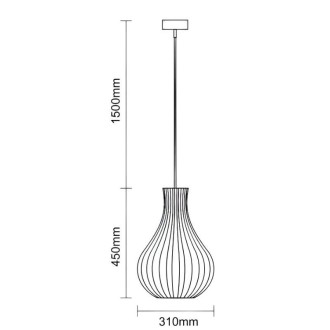 NEDES - Závěsný lustr z masivního dřeva E27 / 310 - WRE091