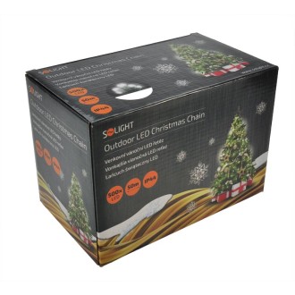 Solight LED vánoční řetěz, 500 LED, 50m, přívod 5m, IP44, bílá