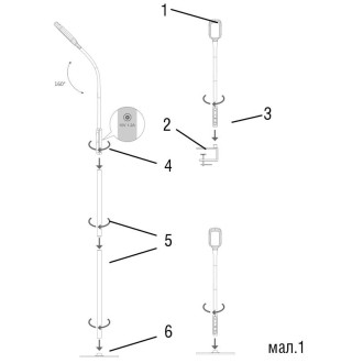 NEDES - LED lampa XENIA 12W stmívatelná s časovačem ( stůl / zem / klip ) - DL4306/B