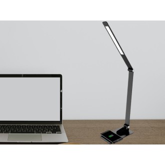 NEDES - LED lampa JULIET stmívatelná s bezdrátovým nabíjením, časovačem a USB 12W - DL5303/B