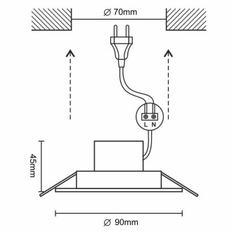 NEDES - LED svítidlo 7W 4000K / COB / WH - LDL721