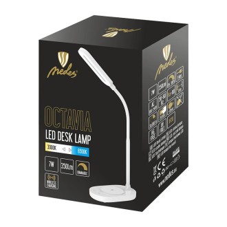 NEDES - LED lampa OCTAVIA 7W stmívatelná s bezdrátovým nabíjením - DL4301/W