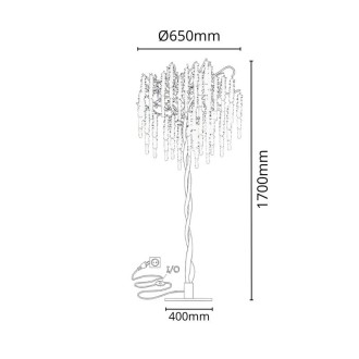 NEDES - Luxusní křišťálová stojací lampa 5 x G9 - CA021/F