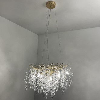 NEDES - Luxusní závěsný křišťálový lustr 9 x G9 - CA011/600