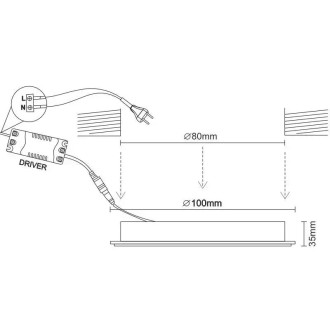 NEDES - LED svítidlo 7,5W 4000K / SMD / BK-S - LDL321BS
