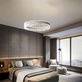 NEDES - LED luxusní závěsné křišťálové svítidlo s dálkovým ovladačem 80W - TA2301/W