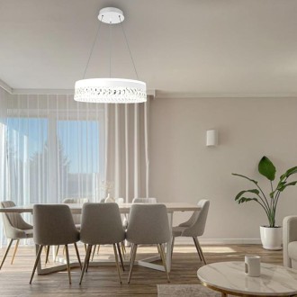 NEDES - LED luxusní závěsné křišťálové svítidlo s dálkovým ovladačem 90W - TA2300/W