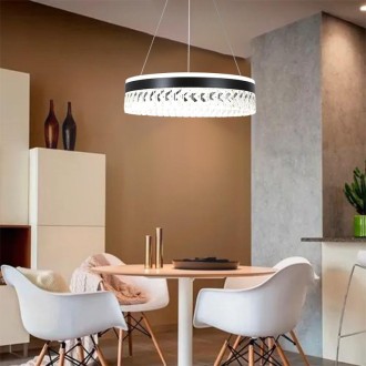 NEDES - LED luxusní závěsné křišťálové svítidlo s dálkovým ovladačem 90W - TA2300/B