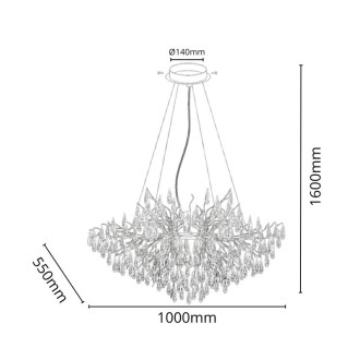 NEDES - Luxusní závěsný křišťálový lustr 11 x G9 - CA061/1000L