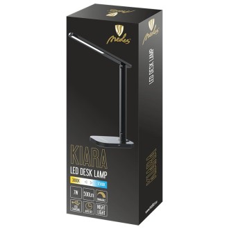 NEDES - LED lampa KIARA 7W stmívatelná s USB + noční světlo + časovač - DL4304/B