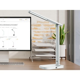 NEDES - LED lampa KIARA 7W stmívatelná s USB + noční světlo + časovač - DL4304/W