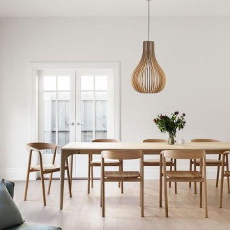 NEDES - Závěsný lustr z masivního dřeva E27 / 380 - WRE092