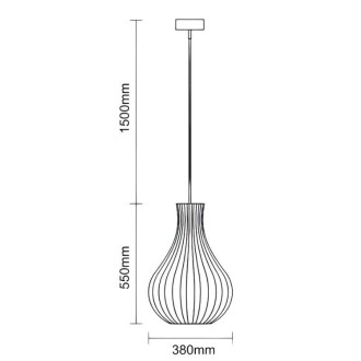 NEDES - Závěsný lustr z masivního dřeva E27 / 380 - WRE092