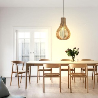 NEDES - Závěsný lustr z masivního dřeva E27 / 380 - WRE092