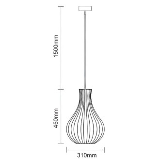 NEDES - Závěsný lustr z masivního dřeva E27 / 310 - WRE081