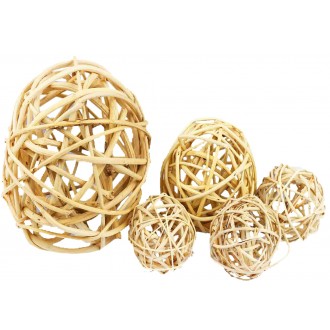 Dekorace - Lata Ball 2 cm - přírodní 10 ks