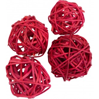 Dekorace - Lata Ball 4 cm - červený 4 ks