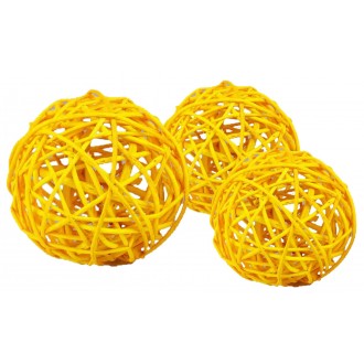 Dekorace - Lata Ball 4 cm - žlutý 4 ks