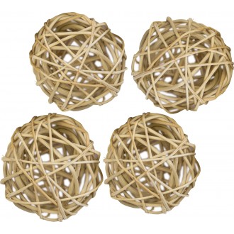 Dekorace - Lata Ball 6 cm - přírodní 4 ks