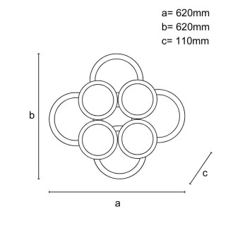 NEDES - LED stropní svítidlo s dálkovým ovladačem 200W - J3347/B