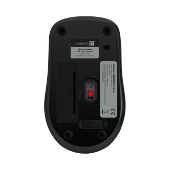 Connect IT MUTE bezdrátová optická tichá myš, USB (+1x AA baterie) - černá