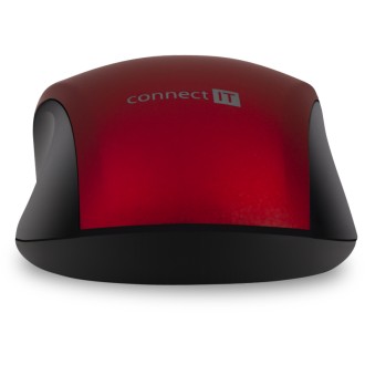 Connect IT MUTE bezdrátová optická tichá myš, USB (+1x AA baterie) - červená