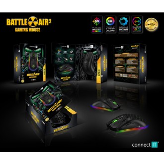 Connect IT Battle AIR 2 profesionální optická herní myš + SW, 12800 DPI - černá