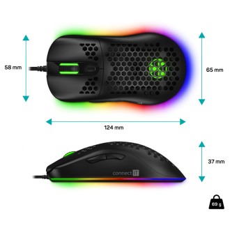 Connect IT Battle AIR 2 profesionální optická herní myš + SW, 12800 DPI - černá