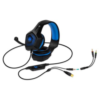 Connect IT Battle Rnbw Ed. 2 herní sluchátka s mikrofonem, 2xJack+USB - modrá