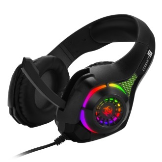 Connect IT Biohazard RGB herní sluchátka s mikrofonem, 1xJack+USB - černá