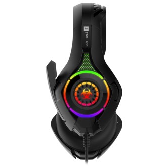 Connect IT Biohazard RGB herní sluchátka s mikrofonem, 1xJack+USB - černá