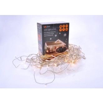 Solight LED vánoční závěs, rampouchy, 360 LED, 9m x 0,7m, přívod 6m, venkovní, teplé bílé světlo