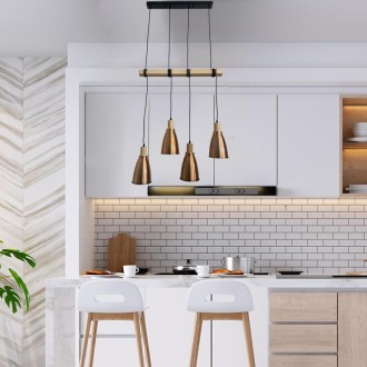 NEDES - Závěsné měděné kovové svítidlo 4 x E27 - ME0413-4/B