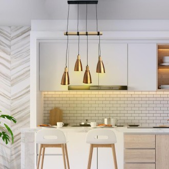 NEDES - Závěsné měděné kovové svítidlo 4 x E27 - ME0413-4/B