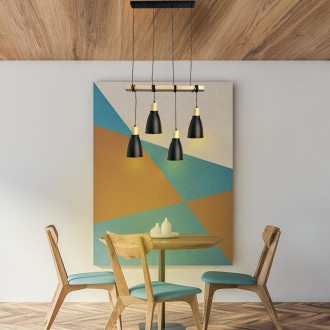 NEDES - Závěsné černé kovové svítidlo 4 x E27 - ME0013-3