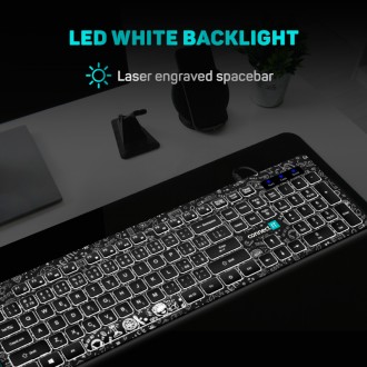 Connect IT Doodle kancelářská drátová bíle podsvícená USB klávesnice, CZ/SK - černá