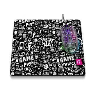 Connect IT Doodle podložka pod myš, vel. S (320 x 245 mm) - černá