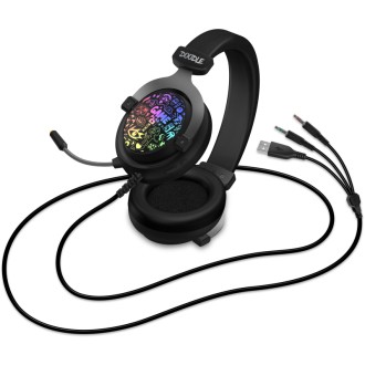 Connect IT Doodle RGB herní sluchátka s mikrofonem, 2xJack+USB - černá
