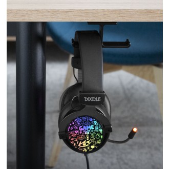 Connect IT Doodle RGB herní sluchátka s mikrofonem, 2xJack+USB - černá