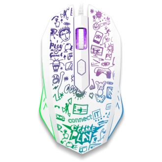 Connect IT Doodle Limited Edition herní myš - bílá
