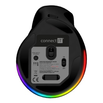 Connect IT For Health Cloudy bezdrátová vertikální myš - černá