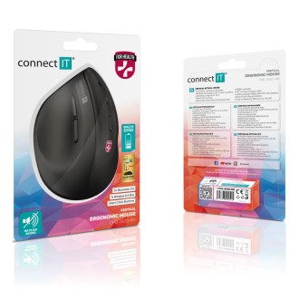 Connect IT For Health Cloudy bezdrátová vertikální myš - černá